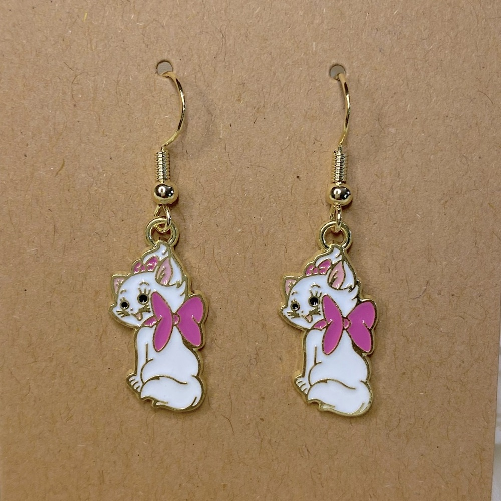 Disney Inspired Aristocats Marie Kitty Earrings NWT
